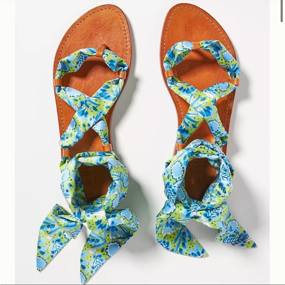 Anthropologie Scarf Gladiator Sandals